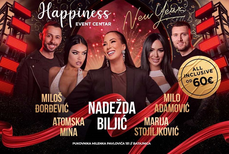 Happiness Event Centar Doček Nove godine 2026 - provod na visokom nivou