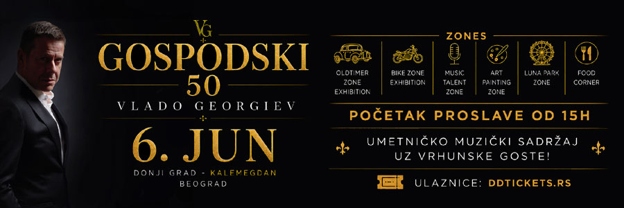 ‘Gospodski 50’ – rođendan i koncert Vlade Georgieva 6.juna na Kalemegdanu