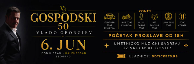 ‘Gospodski 50’ – rođendan i koncert Vlade Georgieva 6.juna na Kalemegdanu