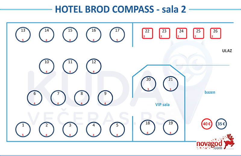 hotel kompas nova godina mapa sedenja sala 2