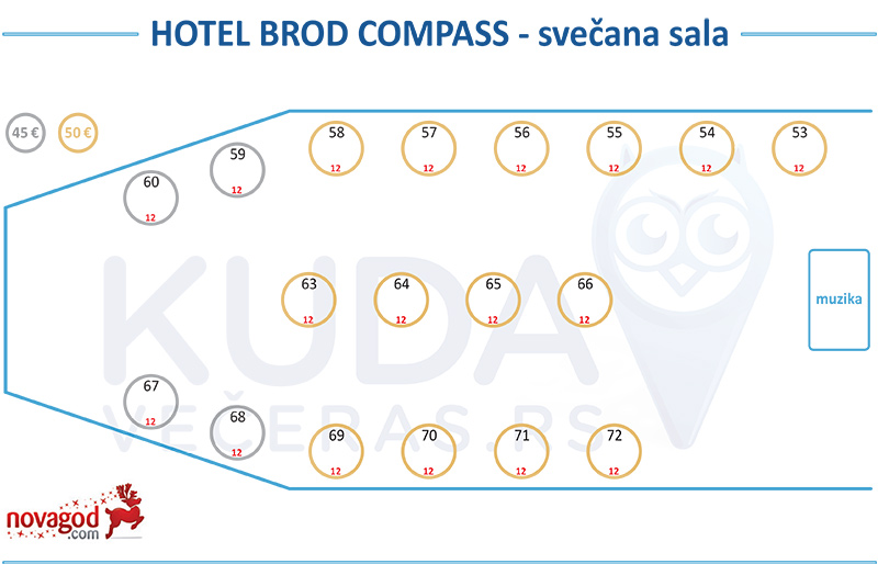 hotel kompas nova godina mapa sedenja svecana sala