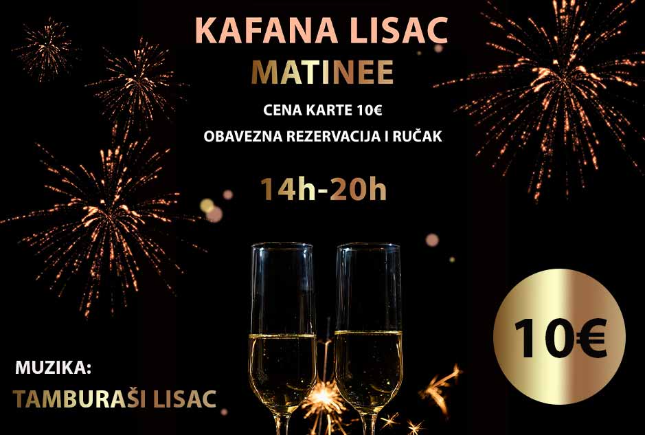 Kafana Lisac Matinee doček Nove godine