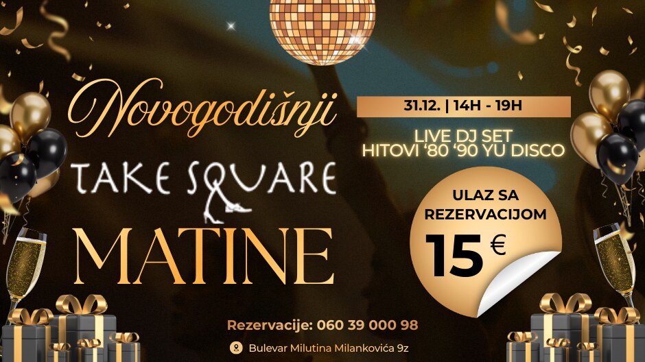 Restoran Take Square Matine Doček Nove Godine